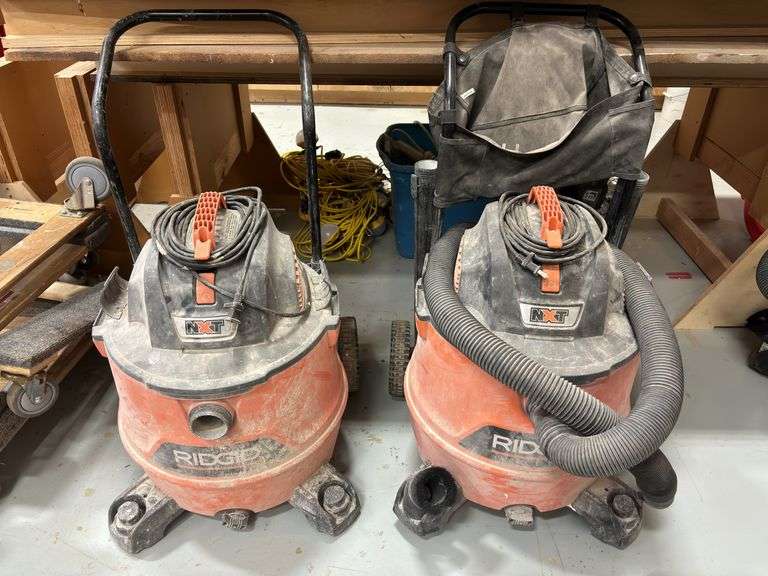 (2) Ridgid NXT 14gal Large Wet/Dry Shop Vacuums *Tested/Works