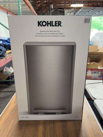 Kohler 13gal Stainless Steel Step Trash Can *NIB