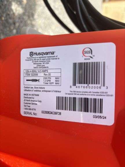 Husqvarna PW2300 Electric Pressure Washer *Tested/Works