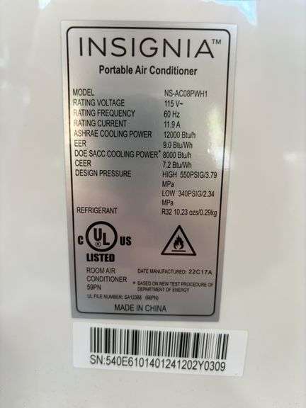Insignia Portable Air Conditioner *Tested/Works