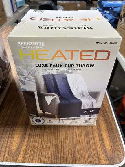 Berkshire Luxe Faux Fur Heated Throw Blanket-