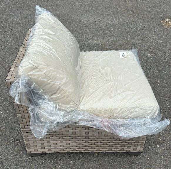 (3) TK Classics Medium Brown Single Piece Wicker Patio Chairs *NIB