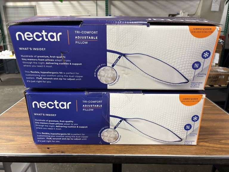(2) Nectar Tri-Comfort Adjustable Pillows