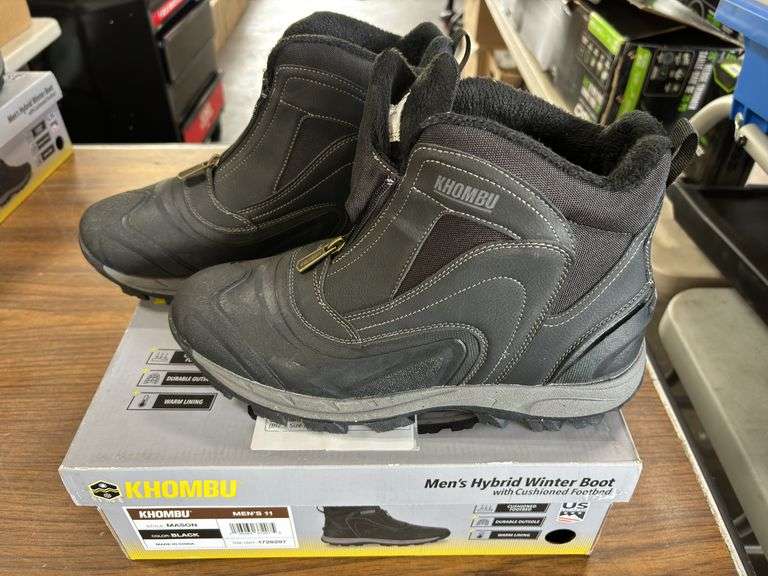 (3) Khombu Men’s Hybrid Winter Boots (Black Size 8/ 11/ 13)
