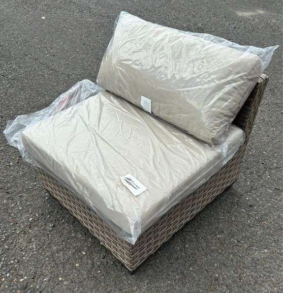 (3) TK Classics Medium Brown Single Piece Wicker Patio Chairs *NIB
