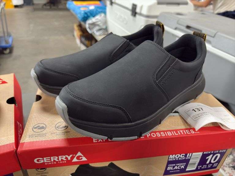 (1) Gerry MOC II Men’s Slip On (Black Size 10) & (1) Gerry MOC II (Brown Size 10)