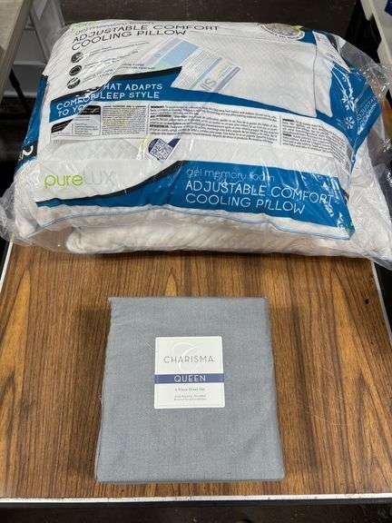 Charisma Queen Sheet Set & 2pk PureLux Memory Foam Adjustable Cooling Pillows