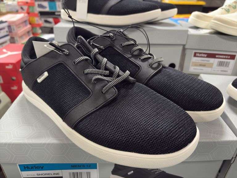 (3) Mens Hurley Shoreline Sneaker (Black Size 8/ 10/ 12) & (1) Women’s Hurley Castaic (Beige Size 9)