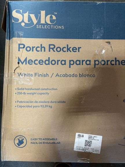 Style Selections Porch Rocker - White