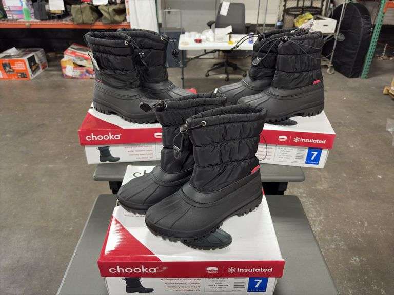 (3) Chooka Women’s Waterproof Insulated Snow Boots (Black Size 7)