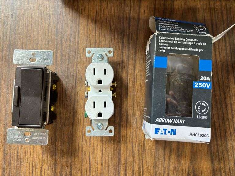 Assorted Light & Fan Switches, Power Outlets & Digital Wall Timers