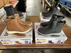 (4) Khombu Womens All Weather Memory Foam Boots (Black Sizes 6 & Brown Size 6)