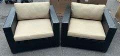 (2) TK Classics Black Wicker Single Patio Chairs *NIB