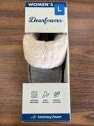 (4) Dearfoam Women’s Faux Fur Slippers (1 Gray Size M/ 2 Gray Size L/ 1 Charcoal Size XL)