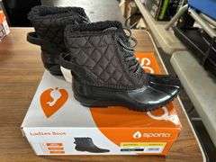 (2) JBU Women’s Lace Up Weatherproof Boots (Black Size 8 & 9) (1) Sporto Womens Snow Boot (Black Siz