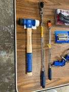 (2) Kobalt Long-Shaft Ratchets, 24oz Mallet, Flooring Cutter, Pressure Gauge, Arrow Riveter, Etc.