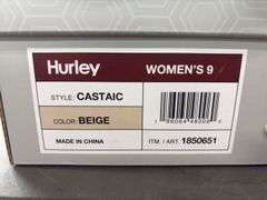 (3) Mens Hurley Shoreline Sneaker (Black Size 8/ 10/ 12) & (1) Women’s Hurley Castaic (Beige Size 9)