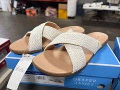 (3) Draper James Slip On Sandals ( 2 White Size 7 & 1 Brown Size 6)