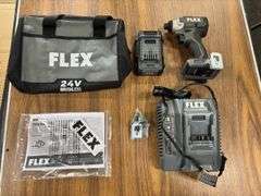 Flex 24v 1/4" Hex Brushless Compact Impact Driver w/ Battery, Charger & Toolbag