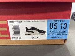 (2) Puma Rocket Fuel Sneakers (Gray Size 12/ 11) & (1) ZIP C Sneaker (Black Size 13)