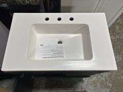 Style Selections 30-in Vanity with Top and Mirror - Black