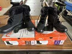 (2) JBU Women’s Lace Up Weatherproof Boots (Black Size 8 & 9) (1) Sporto Womens Snow Boot (Black Siz