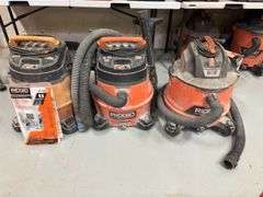 (3) Ridgid NXT 14gal Wet/Dry Shop Vacuums *Tested/Works