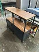 Wood & Metal 3-Shelf Office Cabinet w/ 2 Doors