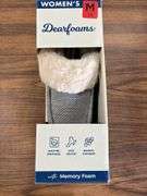 (4) Dearfoam Women’s Memory Foam Faux Fur Slippers (Gray (1) Size S & (3) Size M)