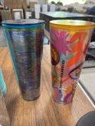 Box of Assorted Kitchen Supplies - Tupperware, Starbucks Tumblers, Silverware Organizer, Etc.