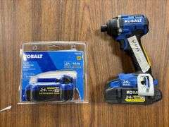 Kobalt 24v 1/4" Brushless Impact Wrench w/ (2) Batteries