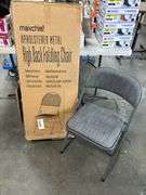 MaxChief 4pk Upholstered Metal High Back Folding Chairs