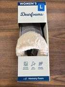 (4) Dearfoam Women’s Faux Fur Slippers (1 Gray Size M/ 2 Gray Size L/ 1 Charcoal Size XL)
