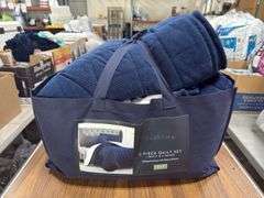 Charisma 3pc King Quilt Set - Blue & White