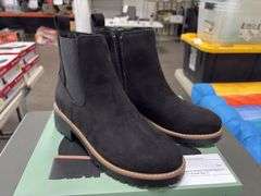 (2) Kensie Kayla B Heeled Chelsea Boots (1 Black Size 8 & 1 Brown Size 7)