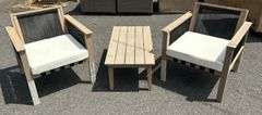 TK Classics 2 Arm Chairs + 1 Planked Coffee Table Set *NIB