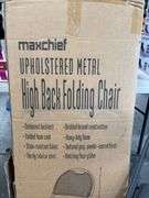 MaxChief 4pk Upholstered Metal High Back Folding Chairs