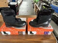 (2) JBU Women’s Lace Up Weatherproof Boots (Black Size 8 & 9) (1) Sporto Womens Snow Boot (Black Siz