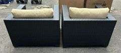 (2) TK Classics Black Wicker Single Patio Chairs *NIB
