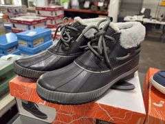 (1) JSport Women’s Memory Foam Slip On (Navy Size 6) & Waterproof Boot (Black Size 9)