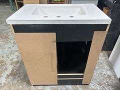Style Selections 30-in Vanity with Top and Mirror - Black