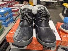 (1) JSport Women’s Memory Foam Slip On (Navy Size 6) & Waterproof Boot (Black Size 9)