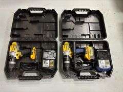 (2) DeWalt Cordless 20v Max XR Hammer Drill/Driver Kits w/ Battery & Charger *Tested/Works