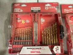 Milwaukee 16ga Nibbler, 23pc Cobalt Drill Bit Set, 23pc Titanium Drill Bit Set & Quik Lok 5-1/2" Extension