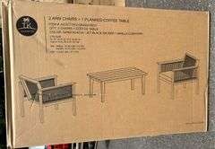 TK Classics 2 Arm Chairs + 1 Planked Coffee Table Set *NIB