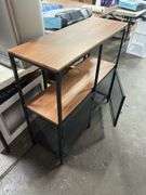 Wood & Metal 3-Shelf Office Cabinet w/ 2 Doors