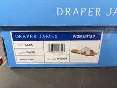 (3) Draper James Slip On Sandals ( 2 White Size 7 & 1 Brown Size 6)