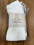 Blue Memory Foam Bath Mat, (3) Assorted Bath Towels, & 8pk Kitchen Towels