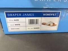 (3) Draper James Slip On Sandals ( 2 White Size 7 & 1 Brown Size 6)