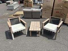 TK Classics 2 Arm Chairs + 1 Planked Coffee Table Set *NIB